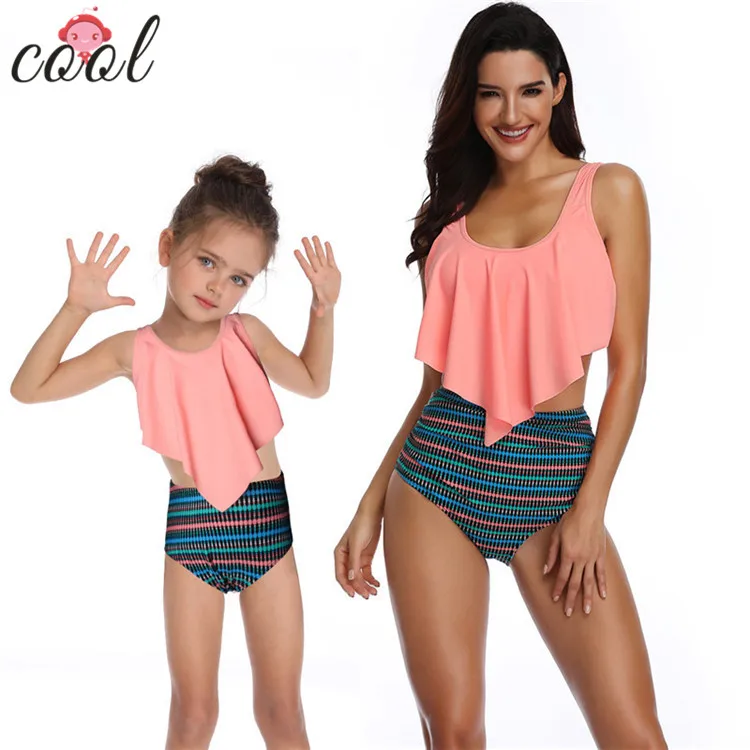 Детский купальник, сексуальное бикини, пляжная одежда, женский купальник большого размера с высокой талией, большие размеры