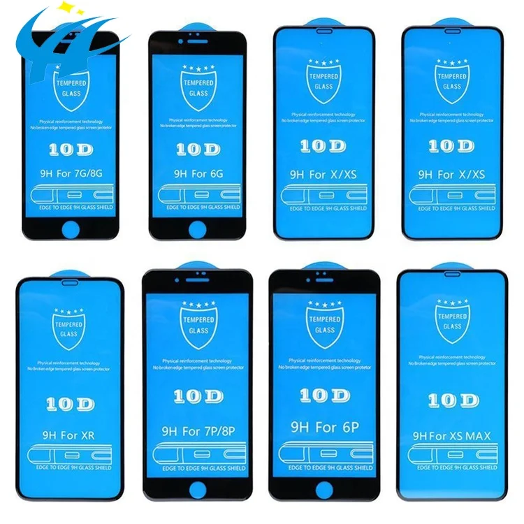 Закаленное стекло для iPhone 6 7 8 plus xs xr 11 12 min pro max заводская цена 2020 полная проклейка 9H 10D защита