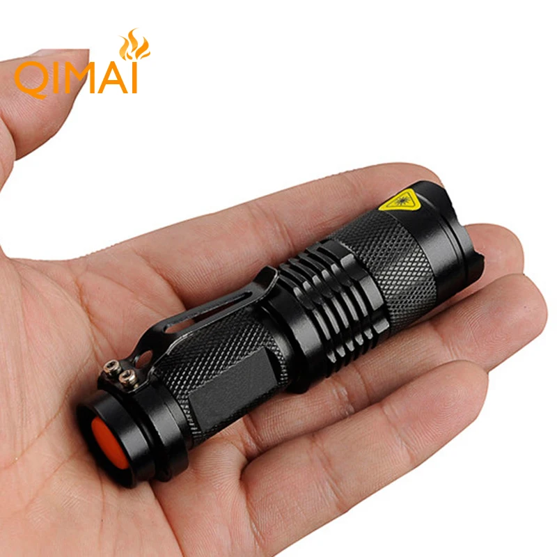 3 Modes SK68 14500 Element 3 Watt Rechargeable Red Zoom Aluminum Mini Led Flashing Pocket Clip Mini Torch Light