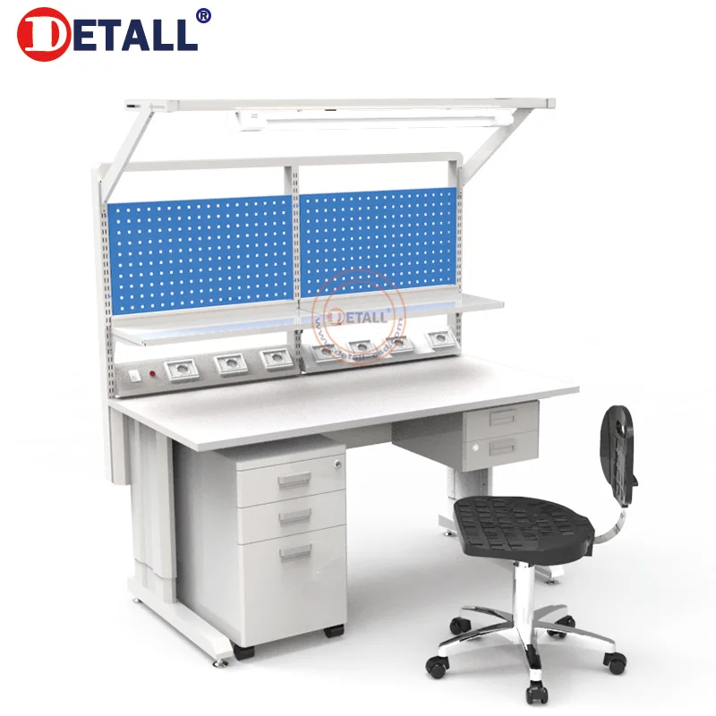 Modern Dental Lab Workbench with Movable Cabinet Metal Bench for Workshop Factory Warehouse Cleanroom Use