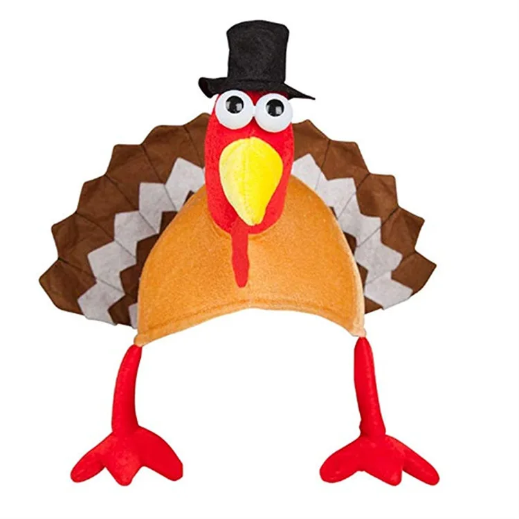 Шляпа петуха на День Благодарения новинка шляпа с головой и хвостом для рождества индейки