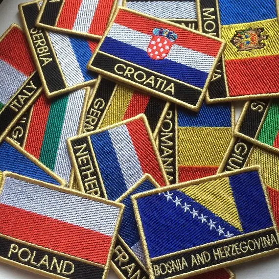 OEM Custom Germany Flag Patch Iron on Arm Embroidered Patches for Clothing