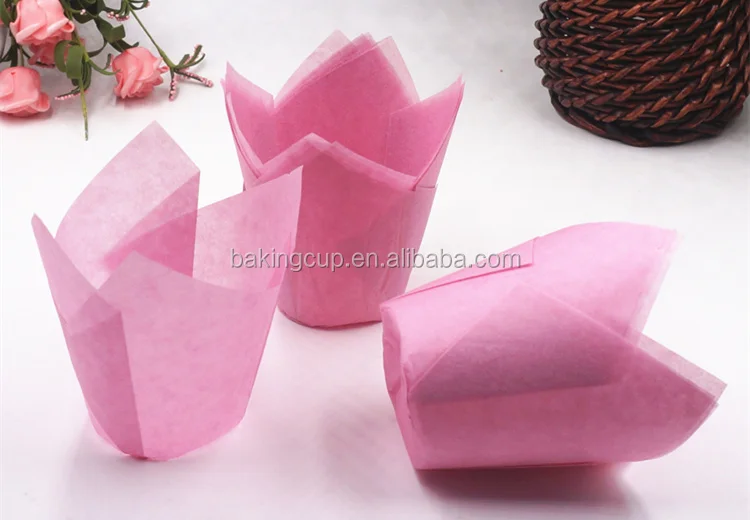 200 PCS Tulip Baking Cups With High Quality Greaseproof Paper Tulip Muffin Cup Cupcake Liners Muffin Wrappers Muffin Liners