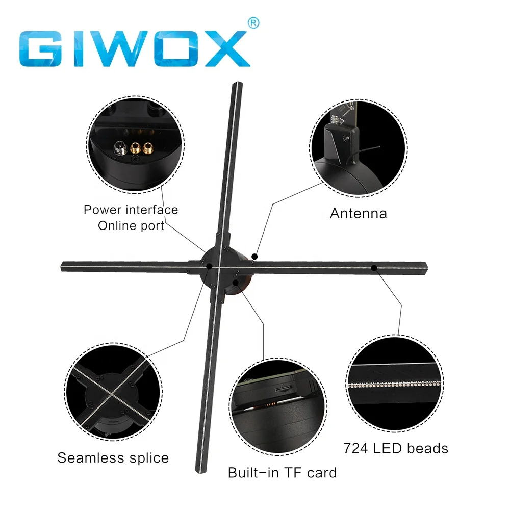 СВЕТОДИОДНЫЙ 3d проектор Giwox Holo one для помещений и улицы