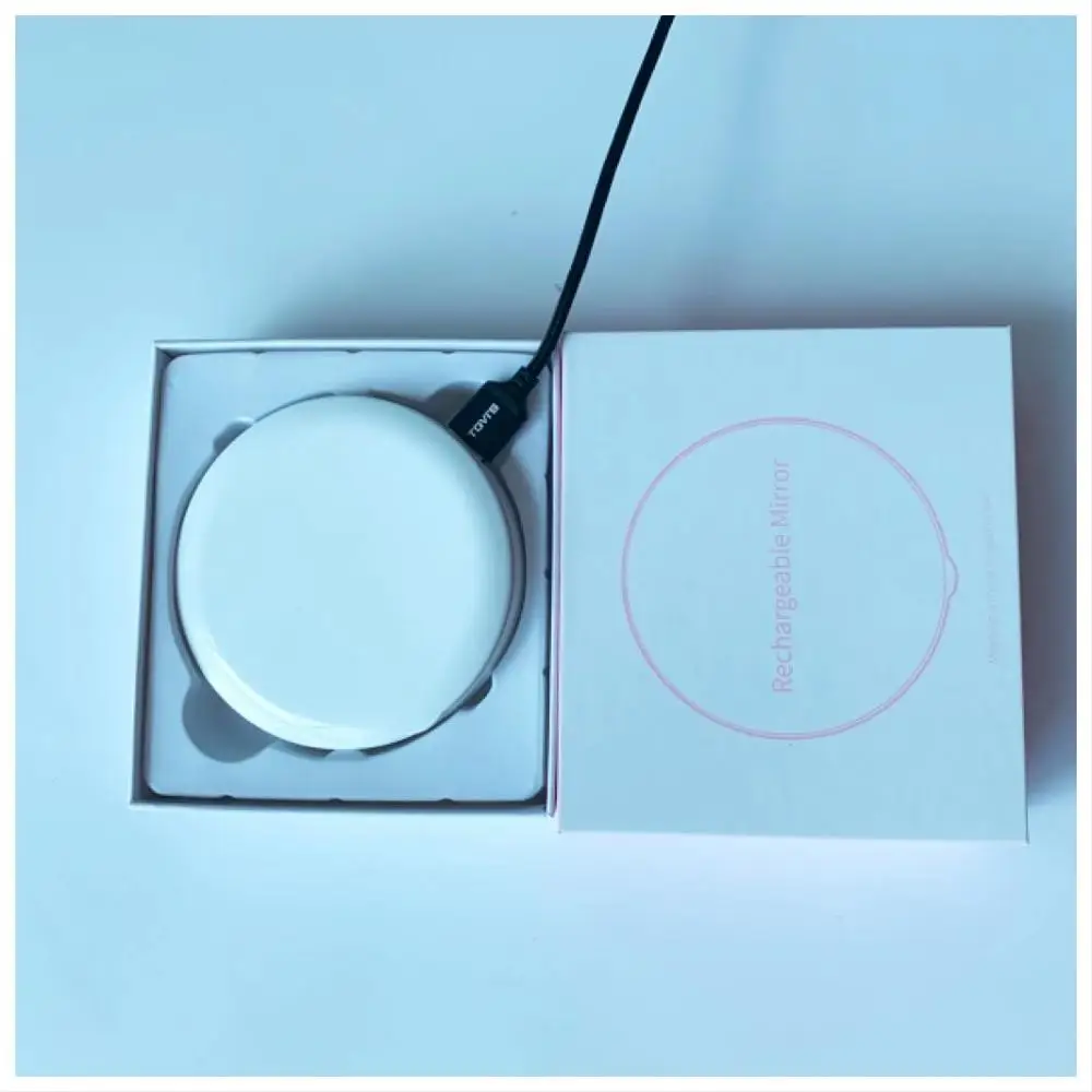 
 Компактное и дорожное зеркало для макияжа с подсветкой, светодиодное зеркало для туалетного столика с портативным резервным зарядным устройством, идеальный подарок для женщин (розовый)  