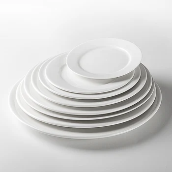 Wholesale Western Design White High Grade Hotel Restaurant Porcelain Ceramic Tableware Set, Catering Porcelain Plate!