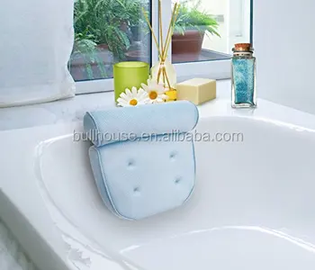 Luxury Bath Pillow Design for Tub, Non-Slip and Extra-Thick Head Neck,  Shoulder and Back Support. Soft and Large Comfort Bathtub Pillow Cushion