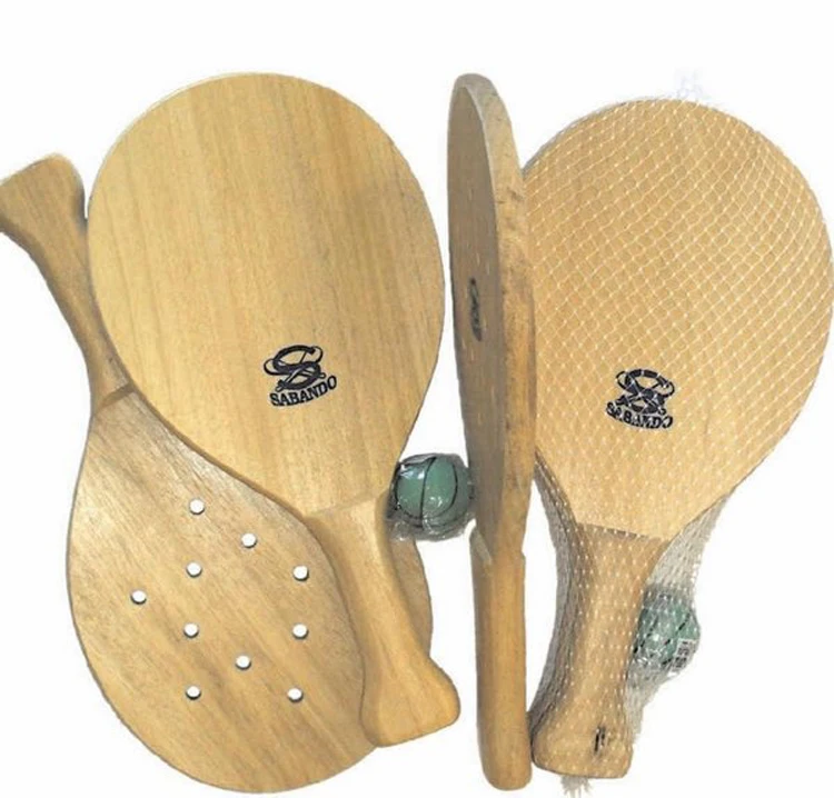 Pala de playa de lujo hecha a mano, raqueta de tenis de playa de madera  para promoción, juegos de playa