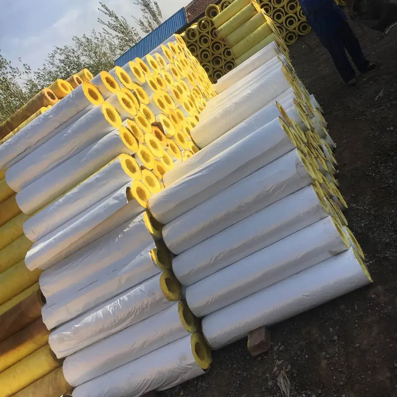 glasswool pipe insulation covered white aluminum foil with adhesive