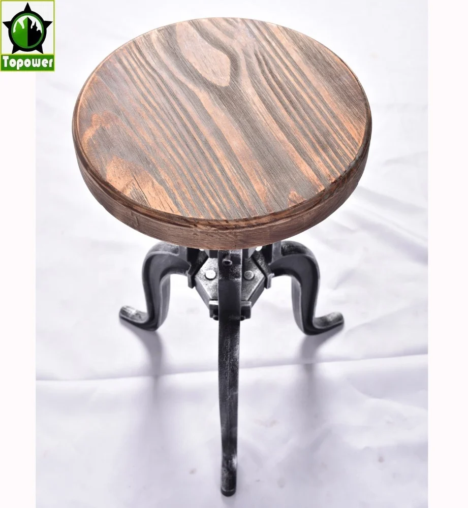 Промышленные Античная Металл рукоятки стул трехногий барный стул