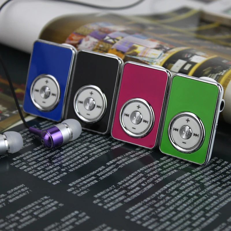 Hot Sell Christmas Gift Mini Mirror Clip Sport MP3 Music Player With Micro SD TF Card