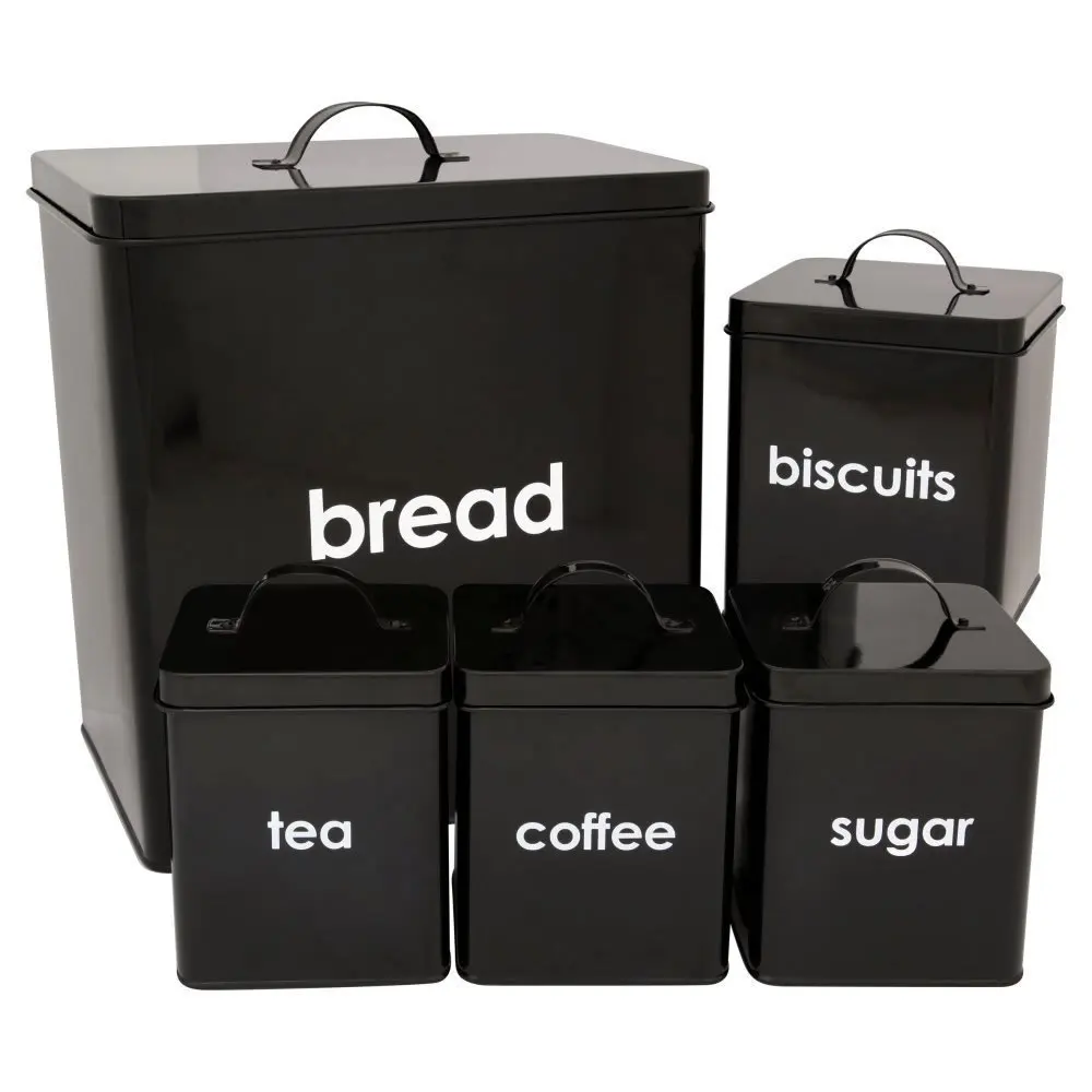 Tea Coffee Sugar Storage Tank Set Kitchen Utensils Square Box Household Jar 