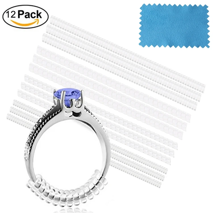 Ring Size Adjuster For Loose Rings (12 Pieces,4 Sizes) Scratch Proof  Invisible Ring Sizer Adjuster Fit Any