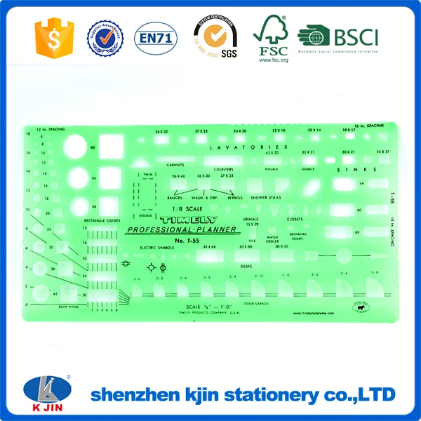 Высокое качество пластиковых шаблон линейка для студентов с различной формы