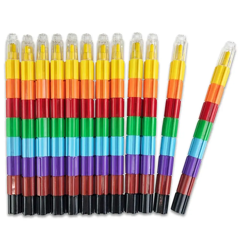 12 stackable building block crayons 8