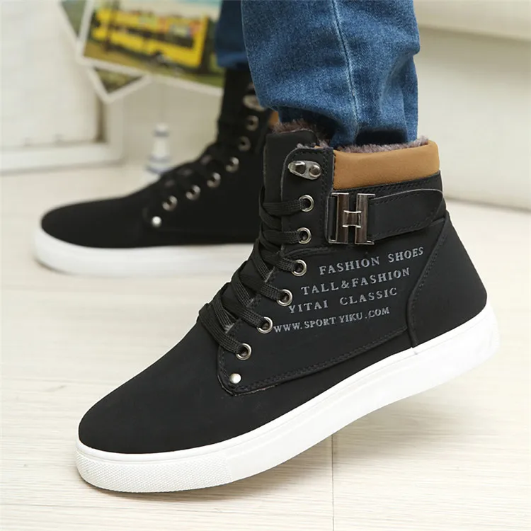 Wholesale Hot Selling Lace-Up Men's Winter Warmer Shoes Man Casual
