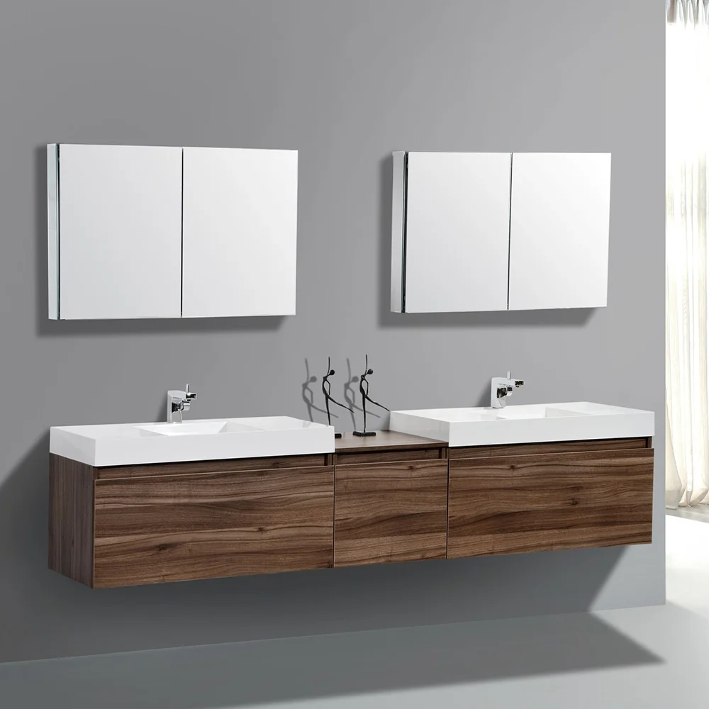 Pa Solid Wood Wall Mount Design Mirror Double Sink Bathroom Vanity