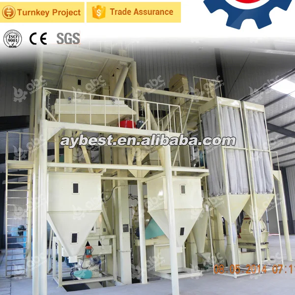 3TPH Large Scale Turnkey Type Animal Feed Pellet Production Line Poultry Feed Mill Plant