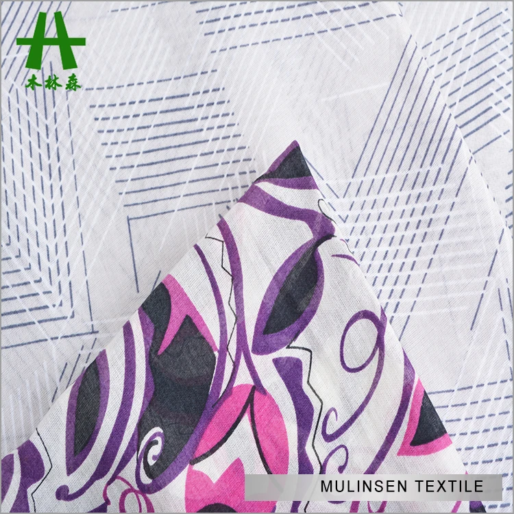 Mulinsen текстиль простой тканый 60S чесаная вуаль печатная ткань 100% хлопок для