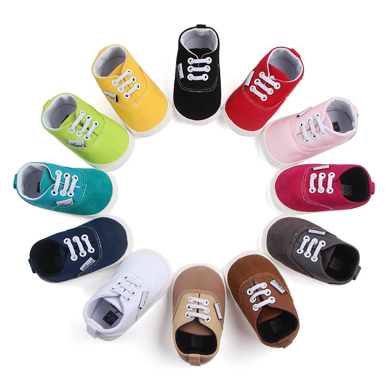 Newborn Toddler Infant Baby Girl Boy Soft Sole Canvas Crib Shoes Sneaker Prewalker Learning Walking Shoes