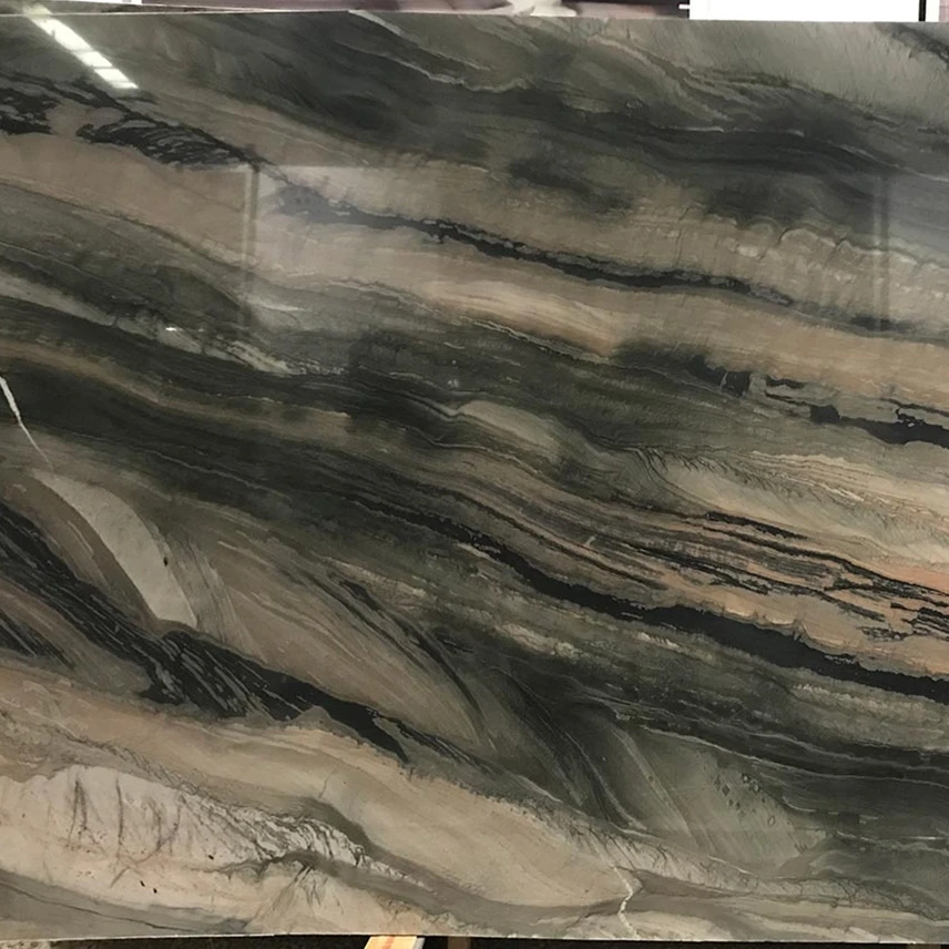 Brazil Galapagos Quartzite Slab  Luxury Green Granite Slab Tile for Table Top