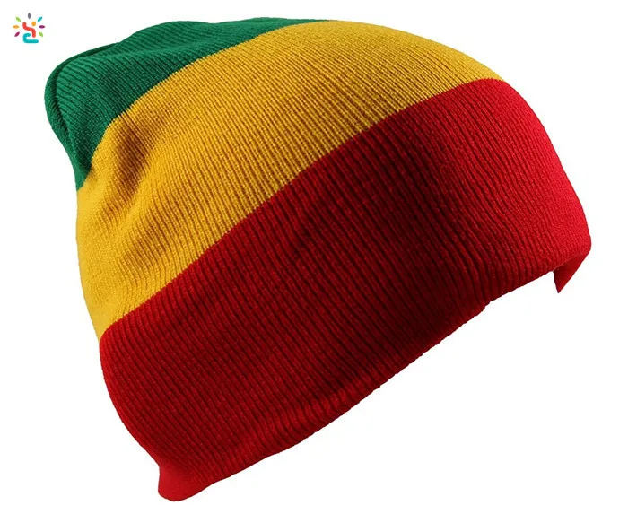 Jamaican Rasta Hat Multi-colour Striped Slouchy Beanie Gorro Reggae Free  Rasta Hat Crochet Pattern Beanie Cap