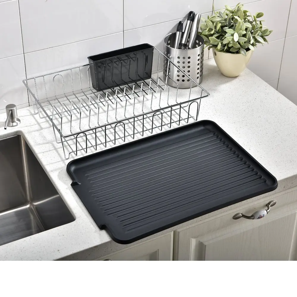kitchen black coating dish drying rack