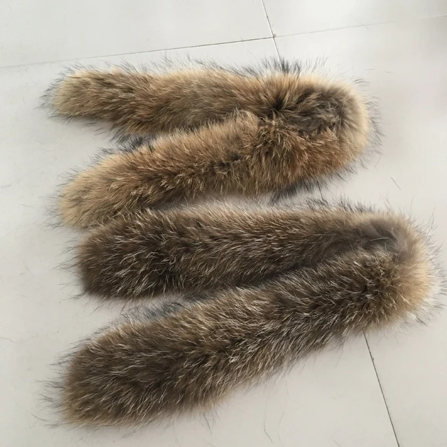 natural raccoon fur trimming / real