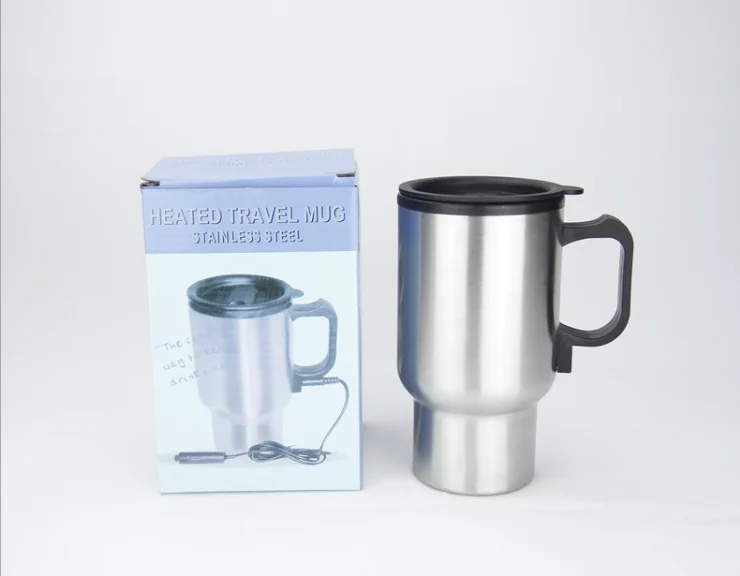 Double Stainless Steel 12V Car USB Mug Plug-in Heated Thermos