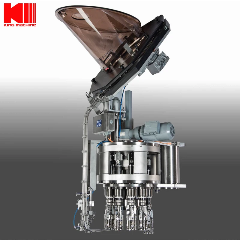 Завинчивающимися крышками закаточная машина с 6 головок 38 мм ROPP алюминиевая бутылка w/double-dip башни