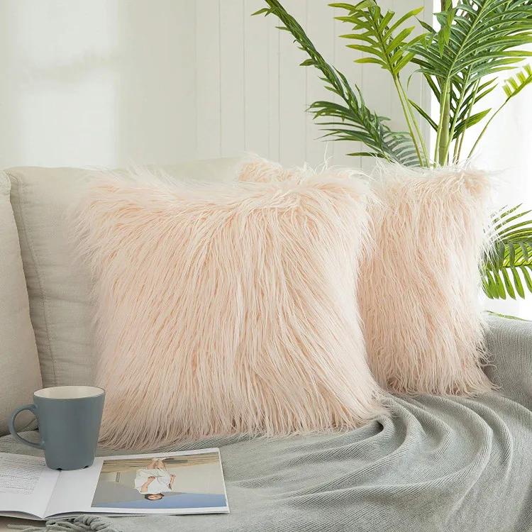 coral fur pillow