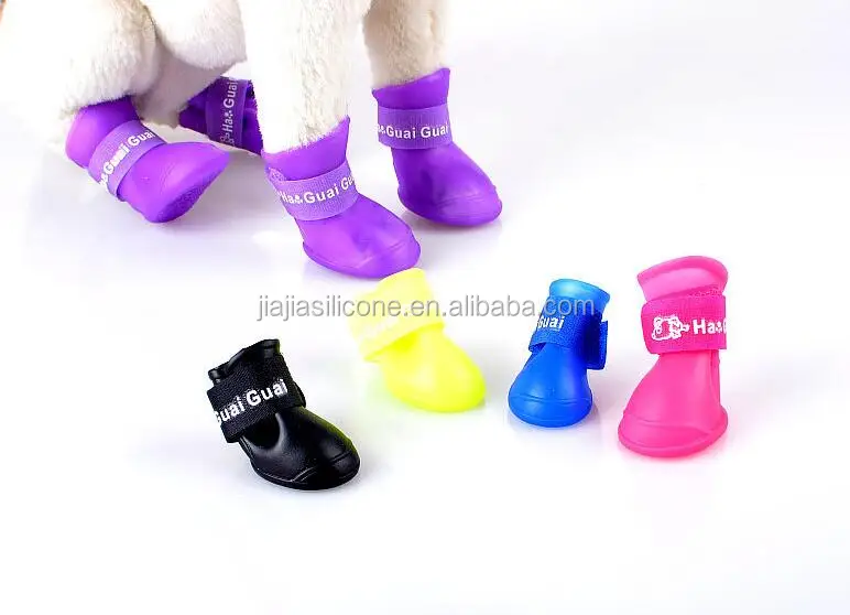 Pet products Собака обувь Для Дождя Дней Конфеты цвет Тедди Antislip Водонепроницаемый собака Резиновая Дождь
