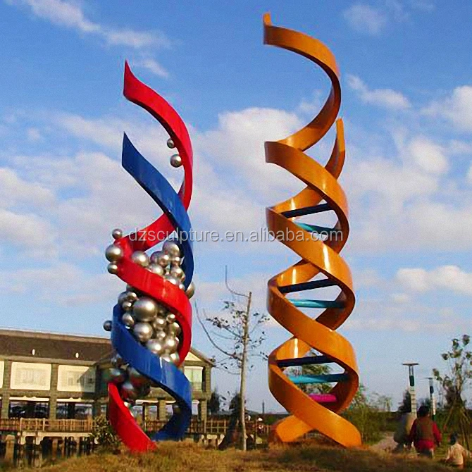 modern stainless steel ball ste sculpture,dna for garden
