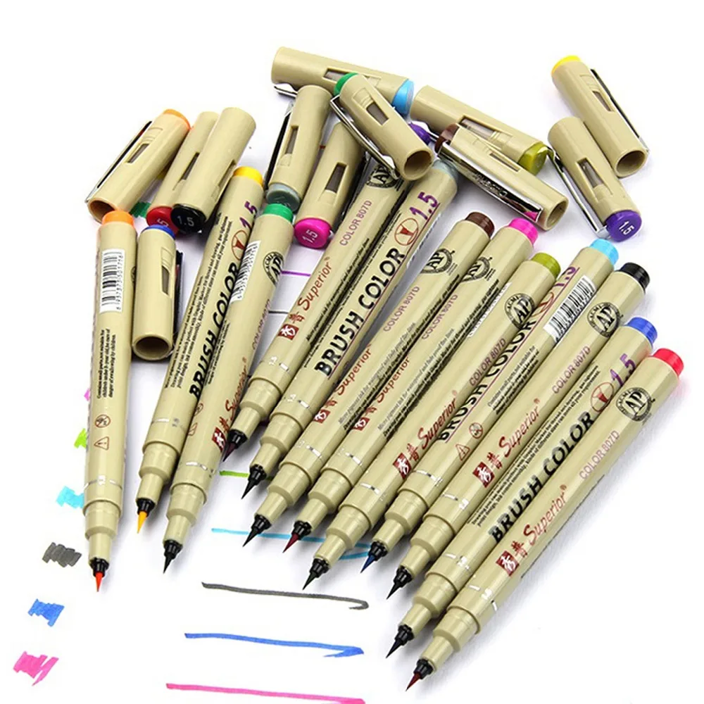 12 видов цветов Ручка для эскизов 0 5 мм превосходная игла ручка рисования тонкий лайнер манги аниме маркер мелкие цвета