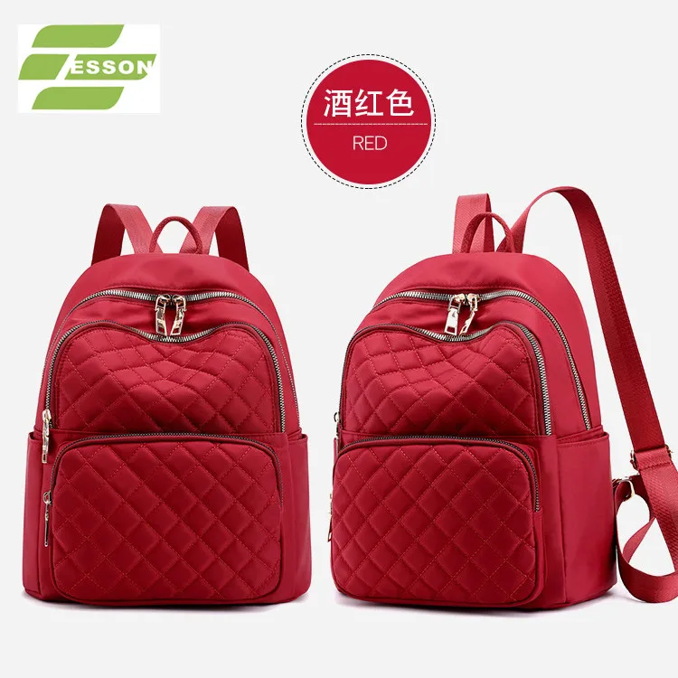 Elegant Red Quilted Women\'s Backpack Amazon.com: SULCET Small Backpack for Women Casual Quilted  main image 4