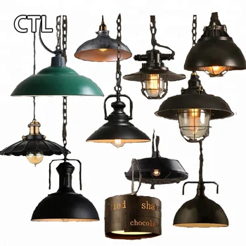 Restaurant Retro Chandelier Light Kitchen Loft Rustic Iron Pendant Light Cage Shades Industrial Vintage Lamp