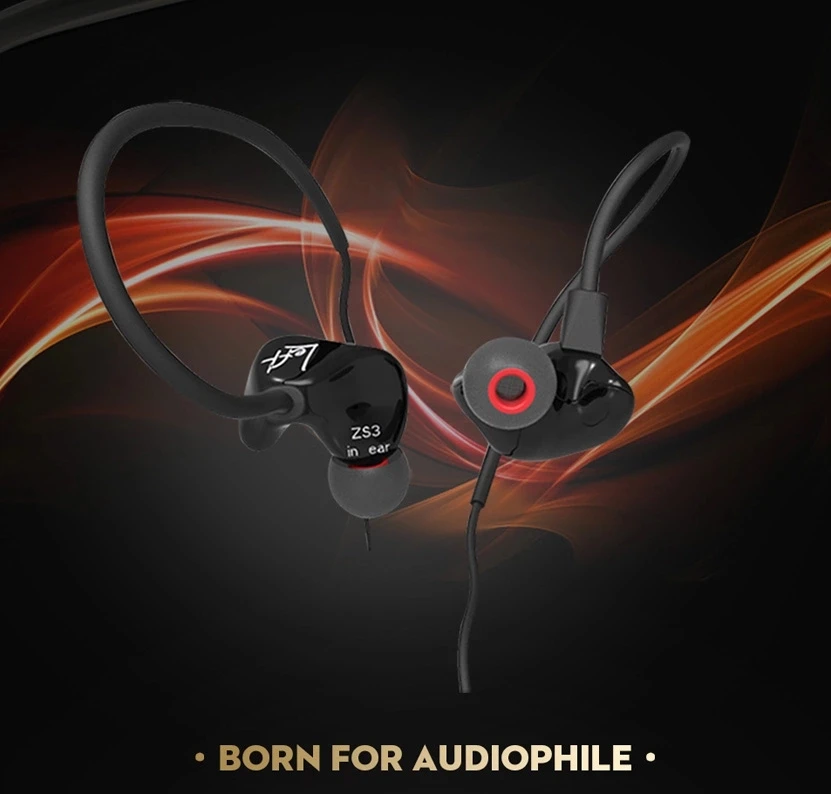 KZ ZS3E Earphone Dynamic HIFI Stereo Headset In Ear Monitor Sport Headphone Neu 