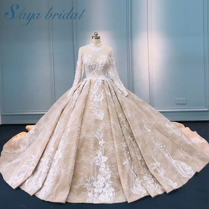 Off The Shoulder Wedding Dress 2020 New Bride Korean European American  Palace Princess Looks Thin Simple Large Size Floor Length | lupon.gov.ph