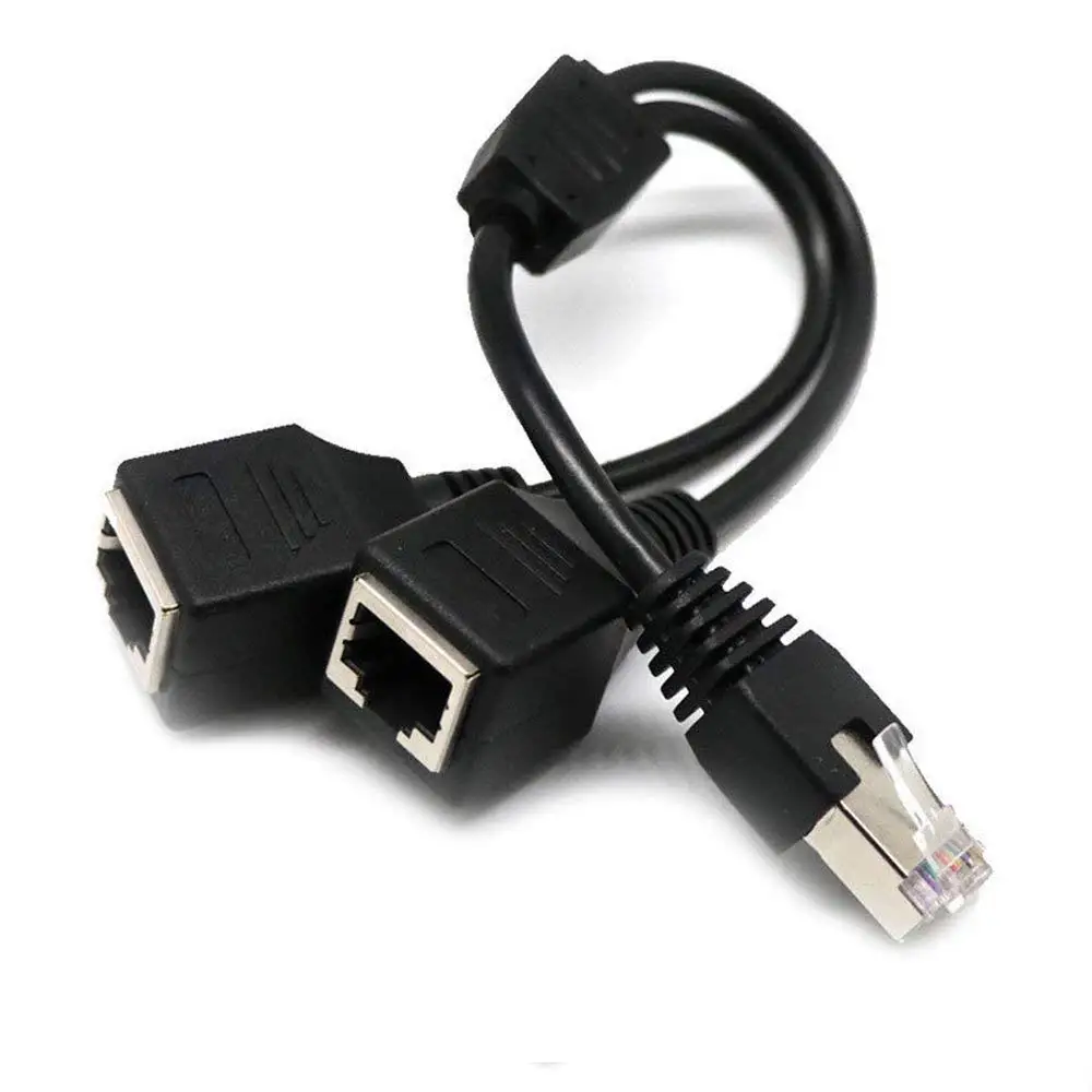 Cat5e LAN Ethernet Socket Y Adapter Cable Suitable Super Cat5 Cat7 and More XWW RJ45 Network Splitter Adapter Cable,RJ45 1 Male to 2 Female LAN Ethernet Splitter Adapter Cable Cat6 