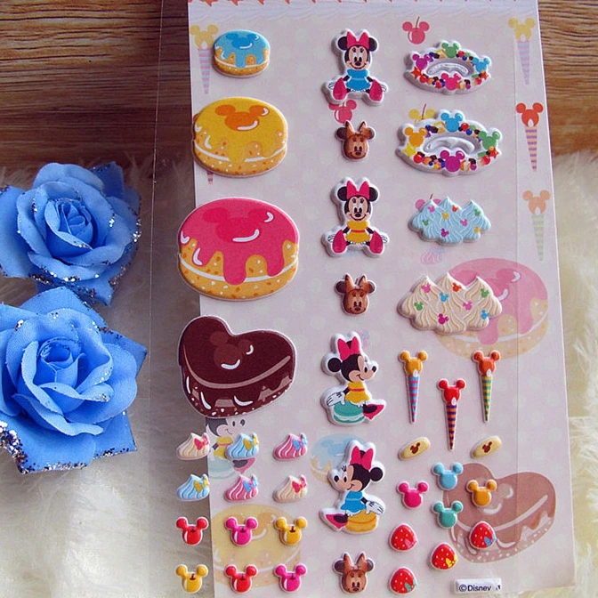 Custom Design 3D Donut Shaped Puffy Stickers for Girl Eco Friendly Cute Cartoon Bubble Sticker