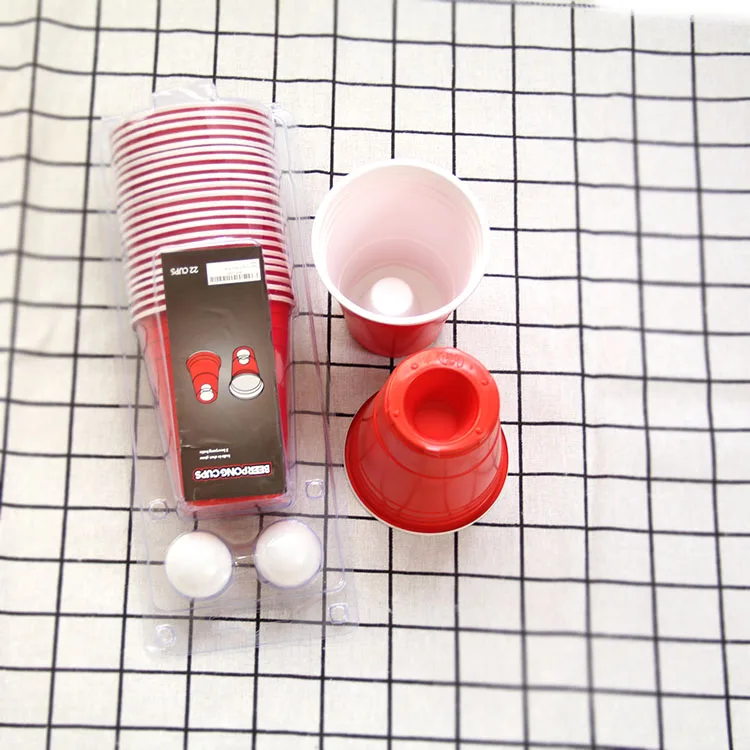 22 чашки + 2 шара, набор стаканчиков для пива и понга, 16 унций, пластиковые стаканчики для пива и понга под заказ для игр