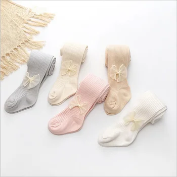 Girls Baby Pantyhose With Lace Bowknot Baby Pantyhose Tights Striped ...