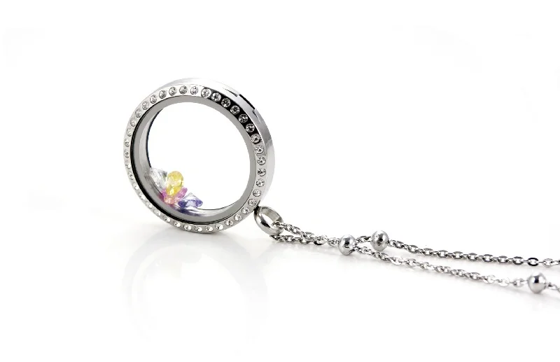 Самый популярный кулон-медальон из нержавеющей стали с памятью и стеклянной фоторамкой