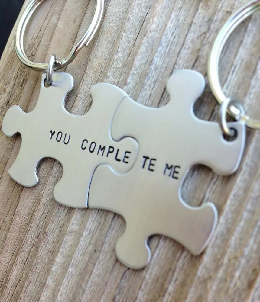 Personalised Couples Key Ring Set Valentines Day Gift