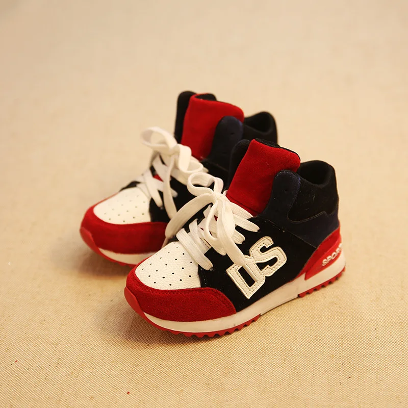 Size 26 36 Autumn Winter Children Breathable Nubuck Leather High top Lace Up Boys Sneakers Kids