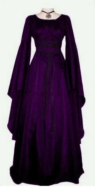 Женское платье в стиле ретро средневековой эпохи Возрождения, платье для косплея, Бандажное Макси-платье с длинным рукавом, платье Coldker