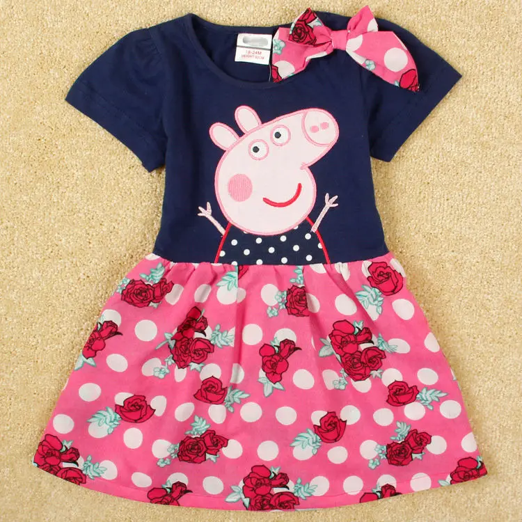 Mode Bébé Peppa Pig Vêtements Enfants Vêtements D'été Des Filles Ébouriffé  Robes 6014 - Buy Peppa Pig Vêtements Product on 