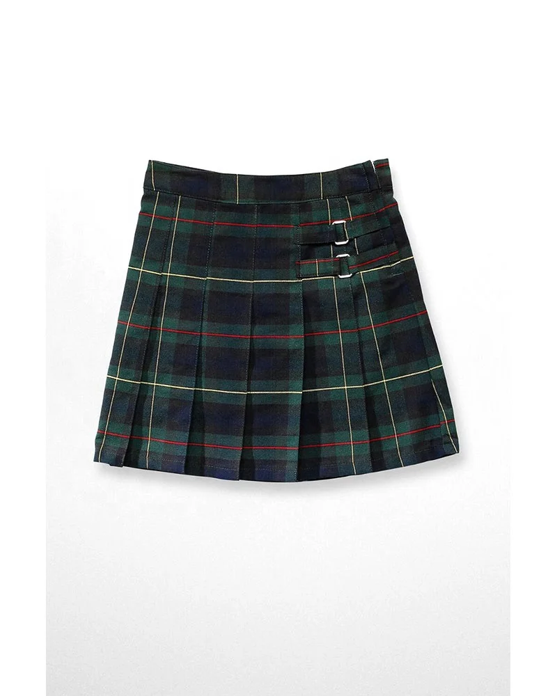 red pleated skirt tartan