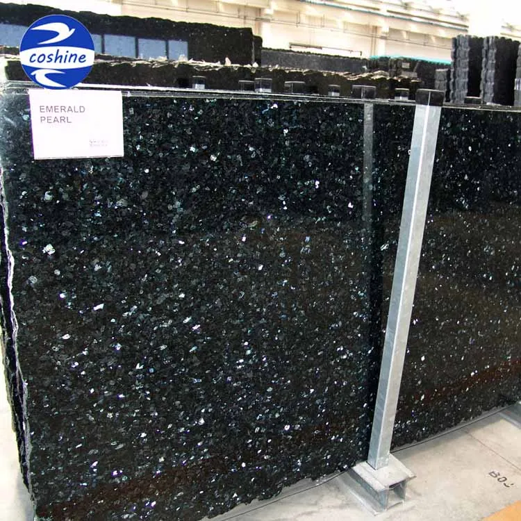 Natural Black Blue Emerald Pearl Granite Price for Kitchen Design