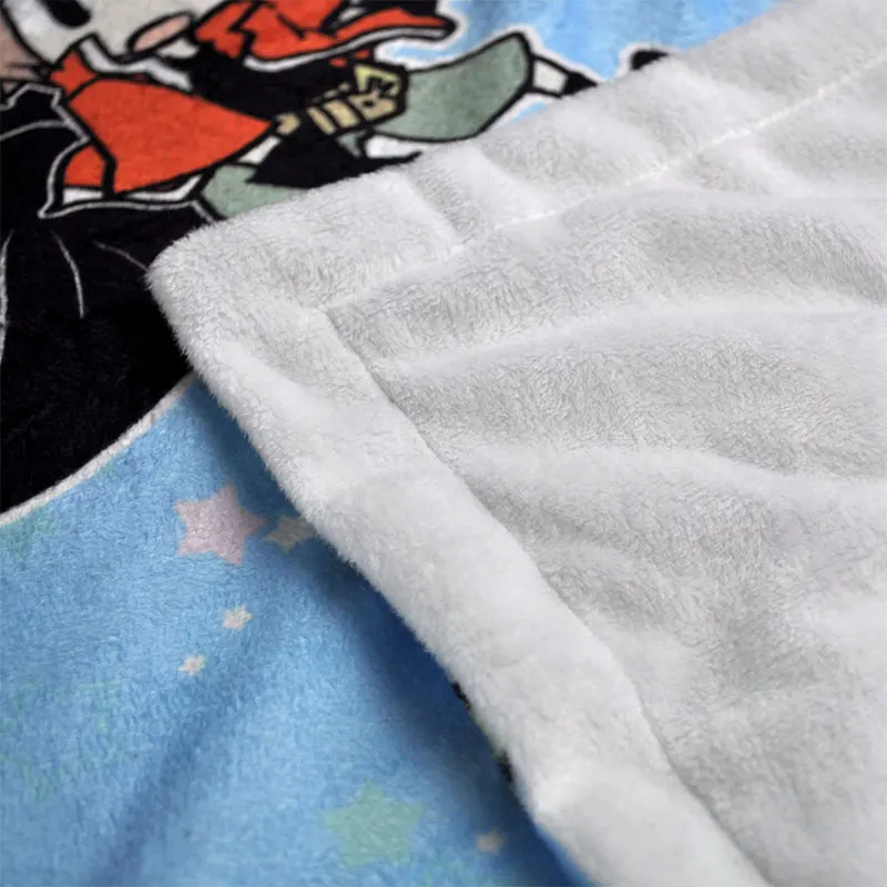 Custom Printed Double Side Anime Quilt Cover Microfiber Fabric Bed Blanket with Character and Cartoon Pattern